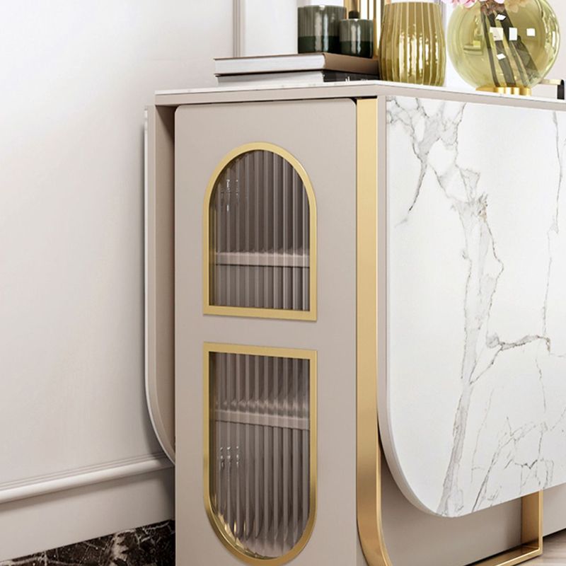 Modern 1/2/3/5 Pieces White Dining Table Set with Sintered Stone Top Foldable Dinette Set Clearhalo 'Dining Room Sets' 'Dining Tables & Seating' 'dining_room_set' 'Furniture' 'furniture_dining_room_set' 'Kitchen & Dining Furniture' 'kitchen&dining_furn' 'kitchen' 1200x1200_2f7563f3-6904-4046-863f-06f27bcb026f