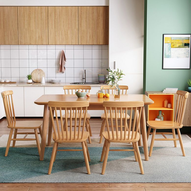 Modern Style Solid Wood Dining Set with Rectangle Shape Table and 4 Legs Base Clearhalo 'Dining Room Sets' 'Dining Tables & Seating' 'dining_room_set' 'furn' 'furn_dining_room_set' 'Furniture' 'furniture_dining_room_set' 'Kitchen & Dining Furniture' 'kitchen&dining_furn' 'kitchen' 1200x1200_2f766ca7-c067-49af-bb81-179106ddfe36