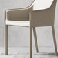 Minimalist Style Leather Dining Chair Arm Solid Back Dining Side Chair