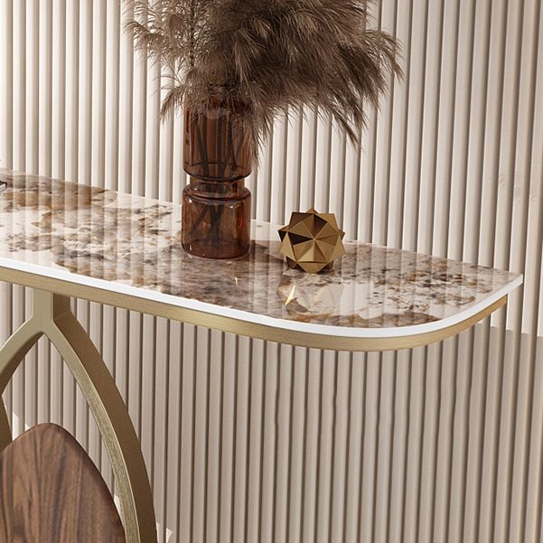 Tavolo di accento console a metà luna tavolino console di divani antichi in pietra