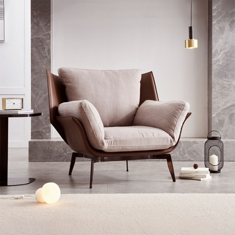 Contemporary 4 Legs Chair Flared Arms Chair with Removable Cushions Clearhalo 'Accent Chairs' 'accent_chairs' 'Chairs & Seating' 'furn' 'furn_accent_chairs' 'Furniture' 'Living Room Furniture' 1200x1200_2f781a8c-ee38-4293-b429-e23178d5aa6e