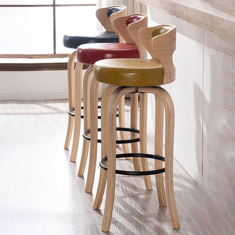 Modern Armless Backrest Counter Stool Wood Kitchen Bar Stool with Pedal and Cushion Clearhalo 'Bar Furniture' 'Bar Stools' 'bar_stools' 'furn' 'furn_bar_stools' 'furniture_bar_stools' 'Kitchen & Dining Furniture' 'kitchen&dining_furn' 'kitchen' 'kitchen_furn' Furniture' 1200x1200_2f78d6fa-4342-4ab5-9c16-511ddba032b5