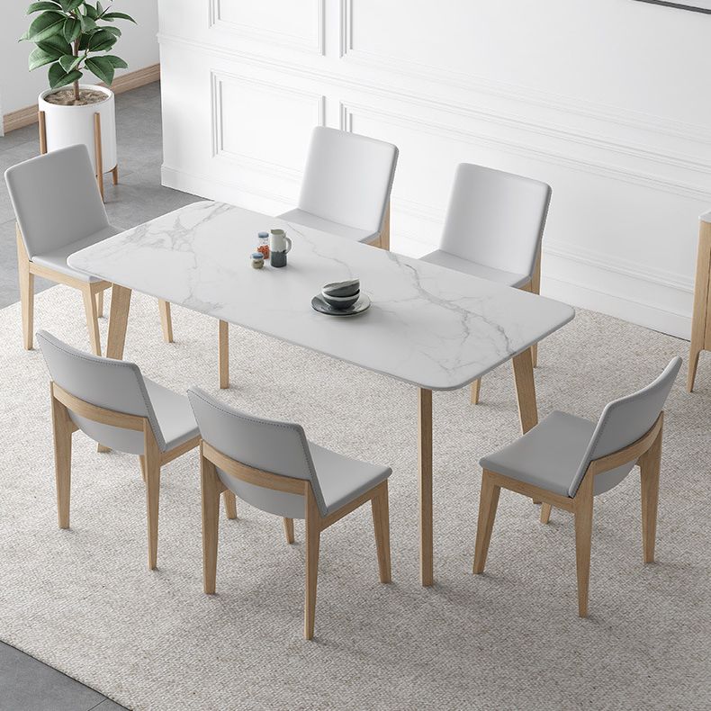 Modern Sintered Stone Top Dining Set Rectangle 1/2/5/6/7 Pieces Dining Table with Chairs Clearhalo 'Dining Room Sets' 'Dining Tables & Seating' 'dining_room_set' 'furn' 'furn_dining_room_set' 'Furniture' 'furniture_dining_room_set' 'Kitchen & Dining Furniture' 1200x1200_2f7919a2-3fa2-443f-807d-b0404de5abda