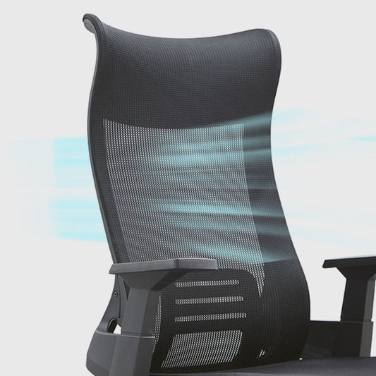 Silla de escritorio de brazos fijos Silla de altura moderna de asiento ajustable con espalda transpirable