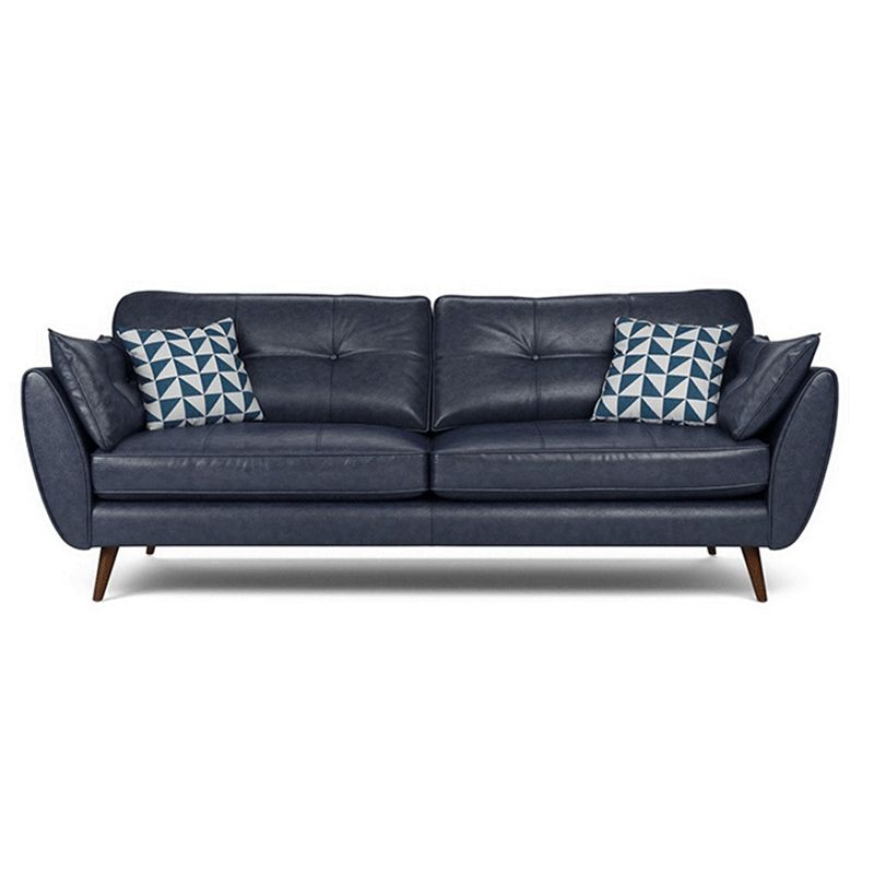 33.86" H Genuine Leather Flared Arm Sofa with Cushions for Living Room,Apartment Clearhalo 'furn' 'furn_sofas' 'Furniture' 'furniture_sofas' 'kitchen' 'kitchen_sofas' 'Living Room Furniture' 'Sofa' 'sofas' 1200x1200_2f7a4c16-d684-4d18-a96c-29b1799e4e52
