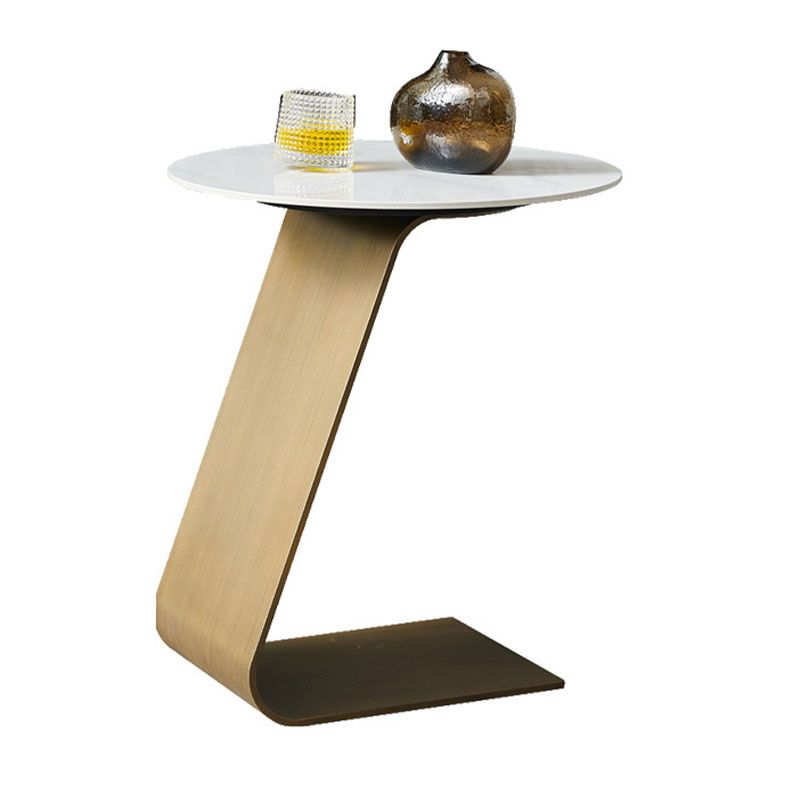 Modern Round Coffee Table Pedestal Slate Coffee Table in White Clearhalo 'Coffee & Accent Tables' 'Coffee Tables' 'coffee_tables' 'furn' 'furn_coffee_tables' 'Furniture' 'furniture_coffee_tables' 'Living Room Furniture' 1200x1200_2f7b0f4b-220b-4b6e-a1fa-184ec0541ab8