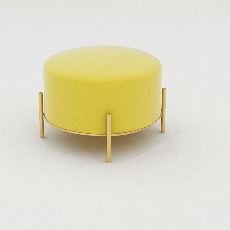 Solid Color Round Ottoman Mildew Resistant Velvet Upholstered Ottoman Clearhalo 'furn' 'furn_ottomans_poufs' 'Furniture' 'Living Room Furniture' 'Ottomans & Poufs' 'ottomans_poufs' 1200x1200_2f7c22f9-4ef5-4025-9181-96ad591c8e4d