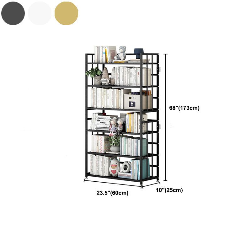 Modern Metal Bookshelf Home Office Standard Bookcase with Shelves