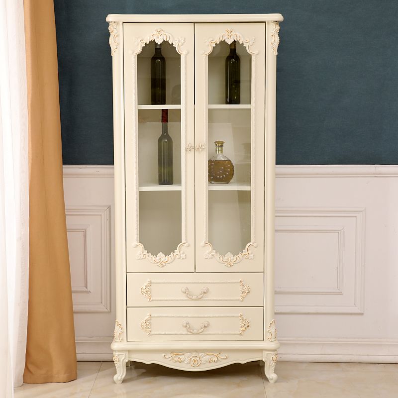 Traditional Glass Doors Display Stand Solid Wood Buffet Cabinet for Dining Room Clearhalo 'Display & China Cabinets' 'display_china_cabinets' 'furn' 'furn_display_china_cabinets' 'Furniture' 'Kitchen & Dining Furniture' 1200x1200_2f7d7267-cb9d-4a85-8cf5-c82d6657fbeb