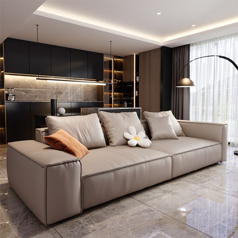 Genuine Leather Pillowed Back Cushions Sofa and Sectional with Wear Resistant Clearhalo 'furn' 'furn_sectionals' 'Furniture' 'furniture_sectionals' 'Living Room Furniture' 'Sectionals' 1200x1200_2f80170d-50db-4fbb-bd08-e4ea52d4cbf5