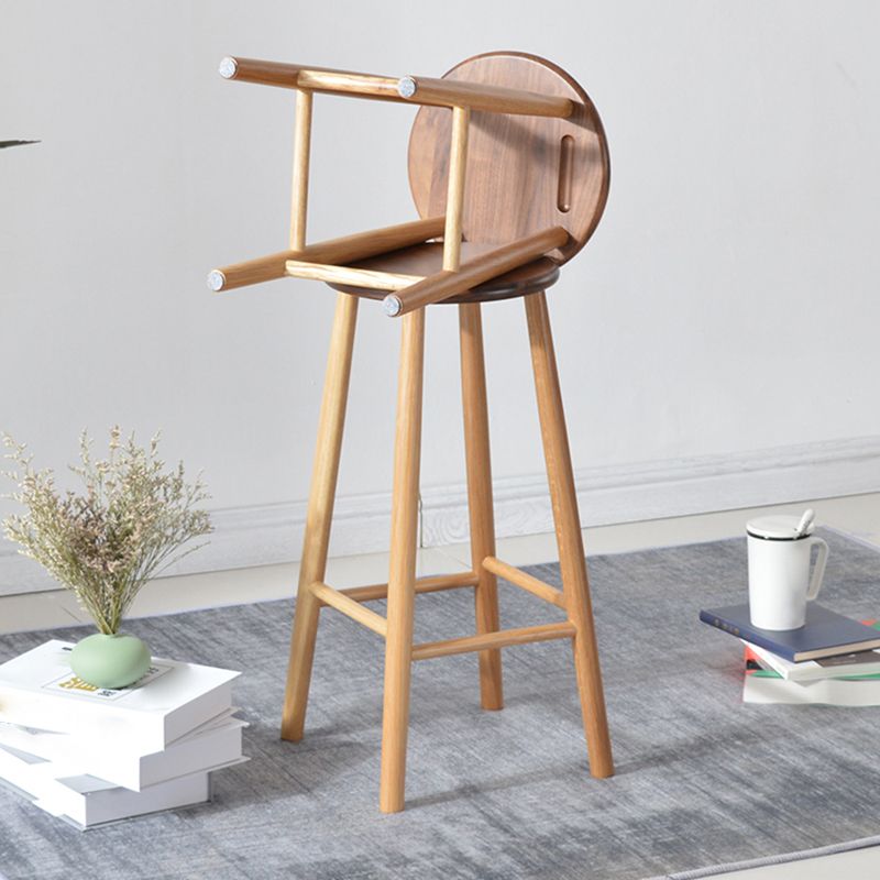 Modern Round Counter Bar Stool Armless Wood Indoor Bar Stool with Footrest Clearhalo 'Bar Furniture' 'Bar Stools' 'bar_stools' 'furn' 'furn_bar_stools' 'furniture_bar_stools' 'Kitchen & Dining Furniture' 'kitchen&dining_furn' 'kitchen' 'kitchen_furn' Furniture' 1200x1200_2f8049c3-177f-48b5-9f33-dfe4a95cf911