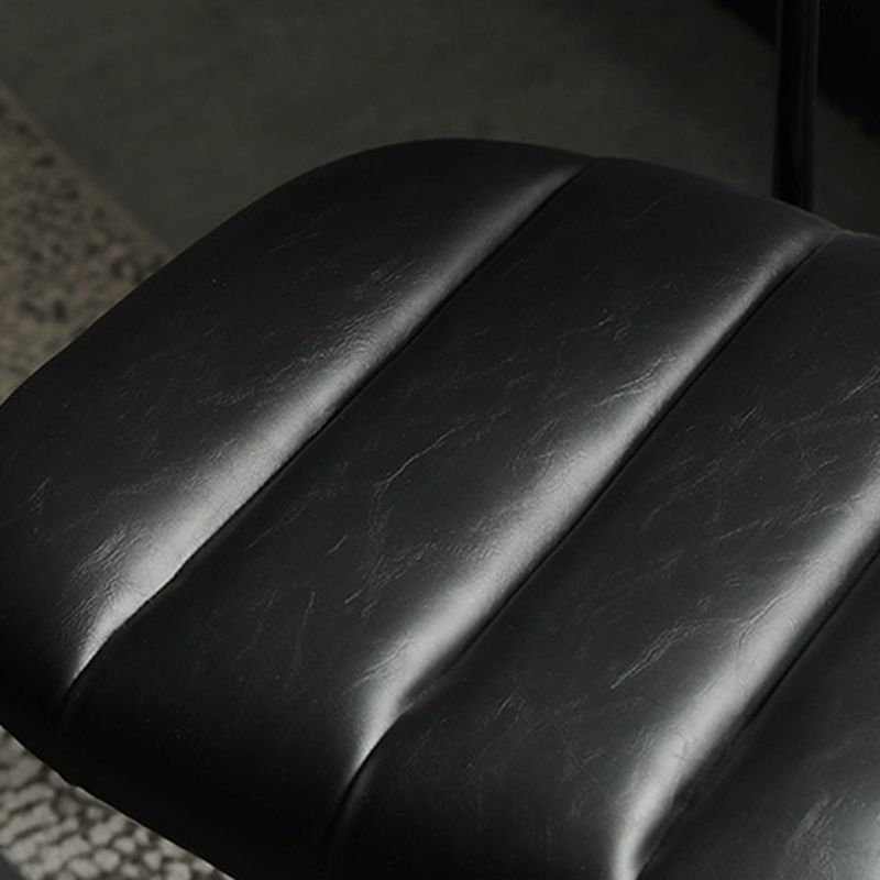 Home Kitchen Industrial Side Chair PU Leather Upholstered Armless Chair