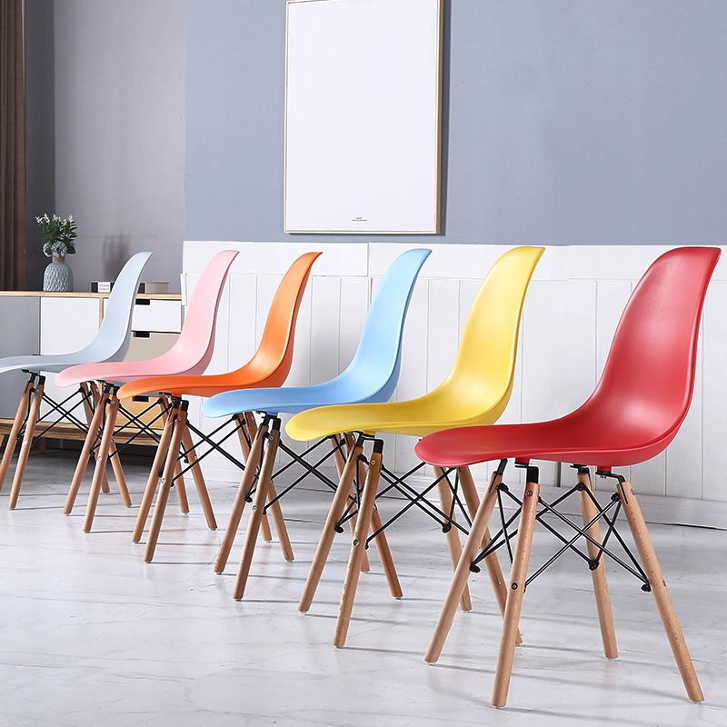 Contemporary Style Dining Chair Armless Side Chair with Wooden Legs Clearhalo 'Dining Chairs' 'Dining Tables & Seating' 'dining_chair' 'Furniture' 'furniture_dining_chair' 'Kitchen & Dining Furniture' 1200x1200_2f81d08e-9a4e-471b-a8e1-c6199dd1e230