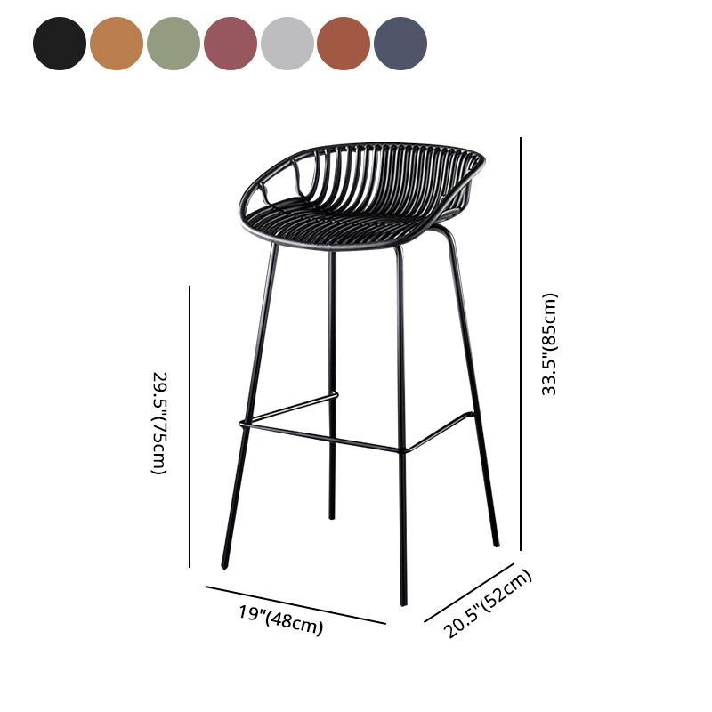 29-Inch Contemporary Bar Stool Armless Plastic Indoor Bar Stool with Iron Base Clearhalo 'Bar Furniture' 'Bar Stools' 'bar_stools' 'furn' 'furn_bar_stools' 'furniture_bar_stools' 'Kitchen & Dining Furniture' 'kitchen&dining_furn' 'kitchen' 'kitchen_furn' Furniture' 1200x1200_2f827bd9-e2a2-4006-824e-c39a0a87e7d6
