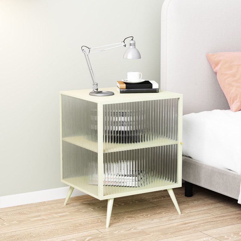 Modern Glass Door Night Table Metal Storage Nightstand for Bedroom Clearhalo 'Bedroom Furniture' 'furn' 'furn_night_stand' 'Furniture' 'night_stand' 'Nightstands' 1200x1200_2f82f0c8-0061-4a87-9b2b-573c50865dd1