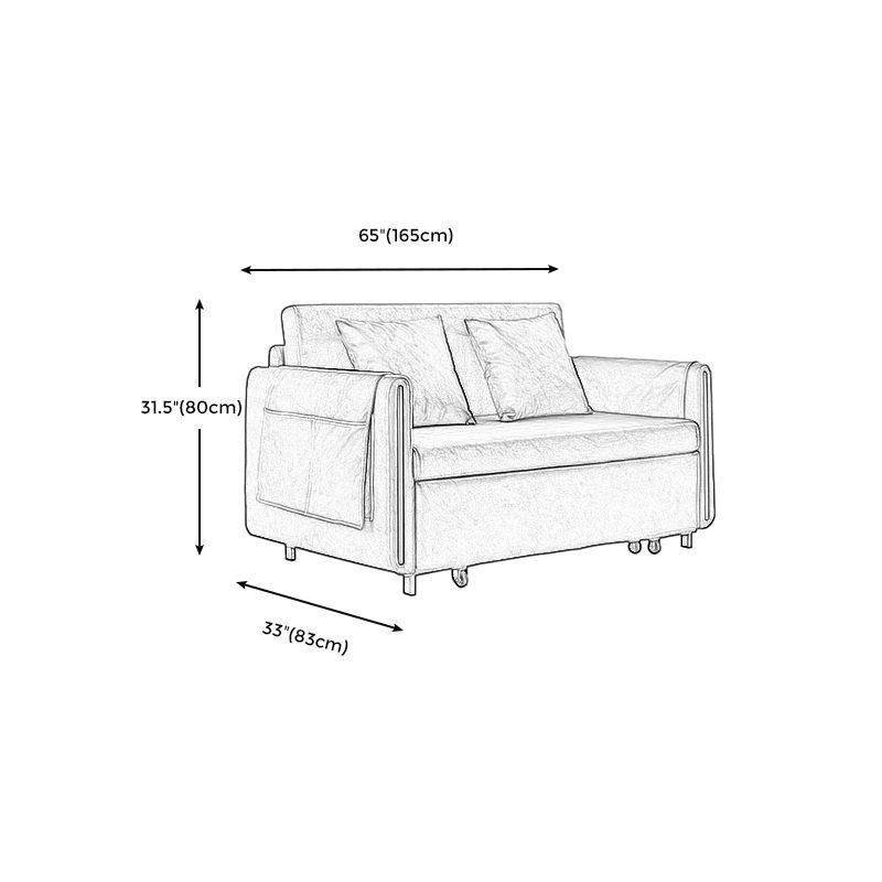 Sofá de brazo cuadrado de cuero de forma falsa con cama con almacenamiento