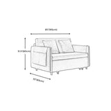 Divano a braccio quadrato convertibile in pelle convertibile con letto