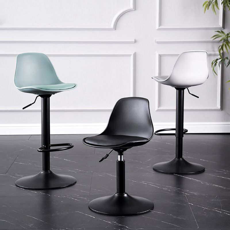 Metal Contemporary Kitchen Dining Room Armless Stool Adjustable Height Barstool Clearhalo 'Bar Furniture' 'Bar Stools' 'bar_stools' 'furn' 'furn_bar_stools' 'Furniture' 'furniture_bar_stools' 'Kitchen & Dining Furniture' 1200x1200_2f8331f1-f50f-44fb-8bf9-89a0a5a30650