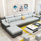 Contemporary Reversible Sectional Linen/Faux Leather Sofa with Ottoman for Four People Clearhalo 'furn' 'furn_sectionals' 'Furniture' 'furniture_sectionals' 'Living Room Furniture' 'Sectionals' 1200x1200_2f83577c-7ff8-4985-913b-1e99a5a44f71