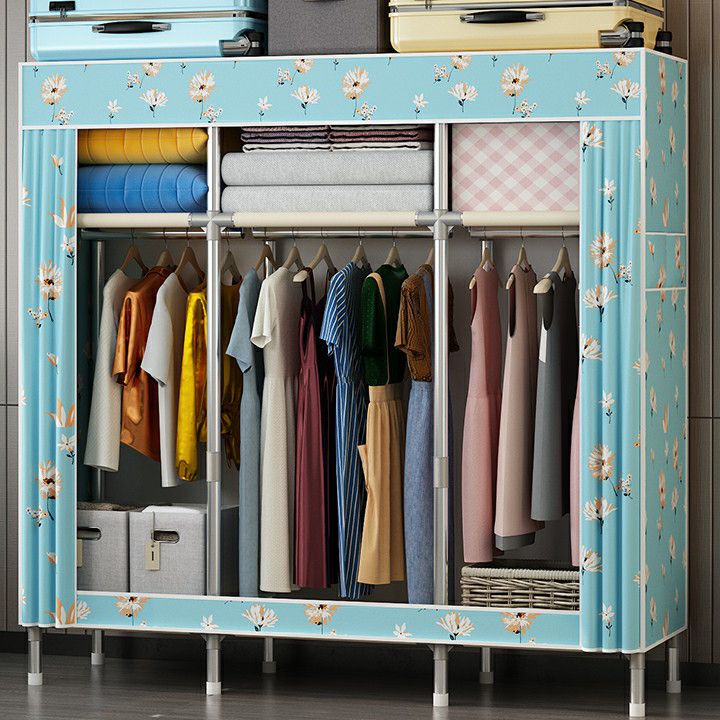 Contemporary Wardrobe Closet with Legs Metal Wardrobe Cabinet Clearhalo 'Armoires & Wardrobes' 'armoires_wardrobes' 'Bedroom Furniture' 'furn' 'furn_armoires_wardrobes' 'Furniture' 1200x1200_2f83a600-833f-4577-9865-9e87db6ba001