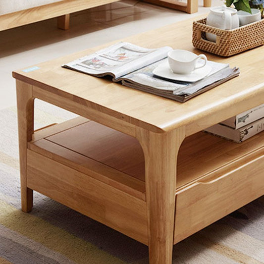 Contemporary 4 Legs Solid Wood with Drawer Rectangular/Square Coffee Table Clearhalo 'Coffee & Accent Tables' 'Coffee Tables' 'coffee_tables' 'furn' 'furn_coffee_tables' 'Furniture' 'Living Room Furniture' 1200x1200_2f8594e3-a30f-4bcd-8344-866111a20aea