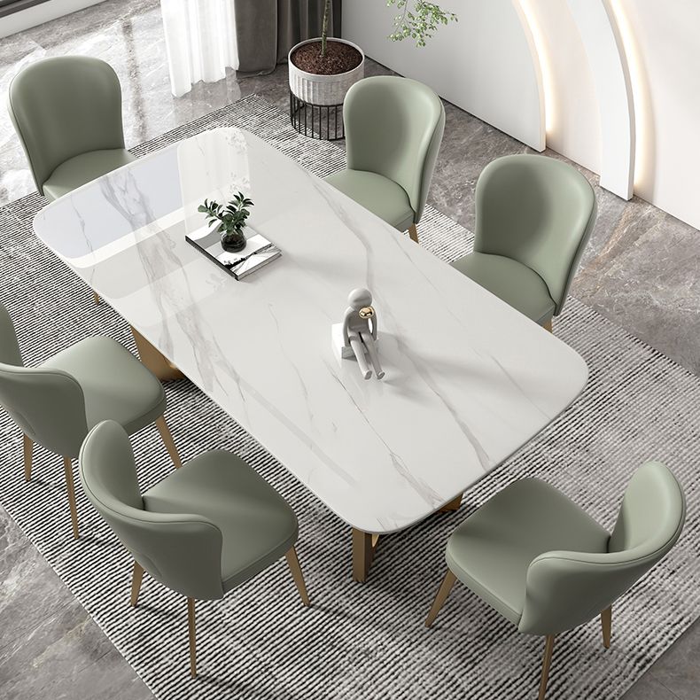 Contemporary Rectangle Dining Room Table White Sintered Stone Table with Gold Trestle Base Clearhalo ' dining_table' 'Dining Tables & Seating' 'Dining Tables' 'furn' 'furn_dining_table' 'Furniture' 'furniture_dining_table' 'Kitchen & Dining Furniture' 'kitchen&dining_furn' 'kitchen' 'kitchen_dining_table' 1200x1200_2f85f6d1-0d87-4106-9ce9-9790ce8fae76