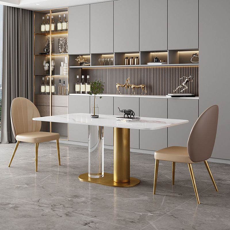Juego de mesa de comedor de piedra rectangular moderna, juego de comedor de 1/3/4/5/7 piezas para uso doméstico