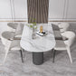 Set da tavolo in metallo in pietra sinterizzata in stile moderno Set da pranzo 1/3/4/5 pezzi