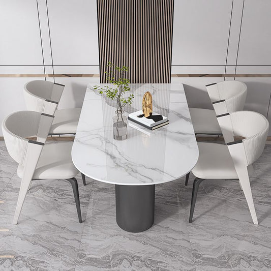 Set da tavolo in metallo in pietra sinterizzato in stile moderno 1/3/4/5 pezzi set da pranzo