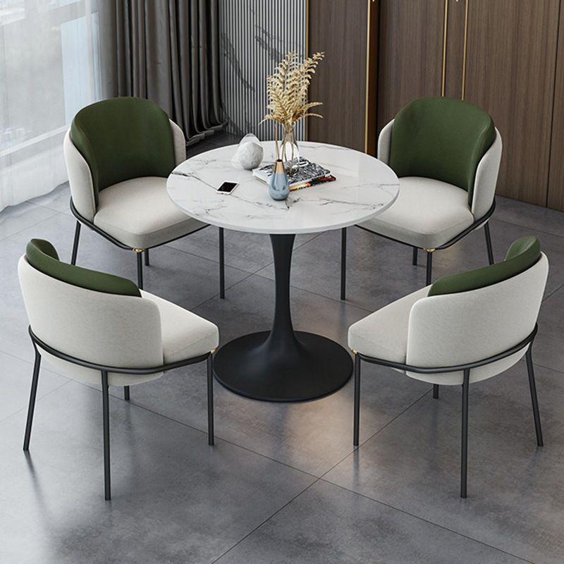 Glam Style Sintered Stone Dining Room Set with Black Leg Dining Furniture for Home Use Clearhalo 'Dining Room Sets' 'Dining Tables & Seating' 'dining_room_set' 'furn' 'furn_dining_room_set' 'Furniture' 'furniture_dining_room_set' 'Kitchen & Dining Furniture' 'kitchen&dining_furn' 'kitchen' 1200x1200_2f871c85-8447-4a7d-b671-df9f23707ce5