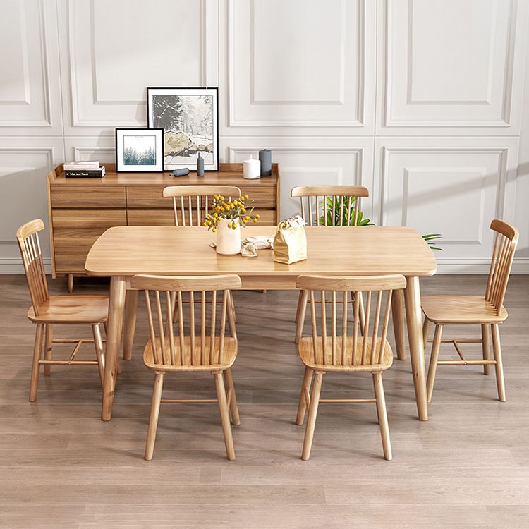 Modern Rectangle Shape Khaki Dining Set Solid Wood Standard Dining Set for Kitchen Clearhalo 'Dining Room Sets' 'Dining Tables & Seating' 'dining_room_set' 'furn' 'furn_dining_room_set' 'Furniture' 'furniture_dining_room_set' 'Kitchen & Dining Furniture' 'kitchen&dining_furn' 'kitchen' 1200x1200_2f8863bc-5560-4f17-85e4-1289fc48eba2