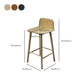 Taburete de bar contemporáneo con respaldo bajo, taburete de bar de madera de caucho para interiores