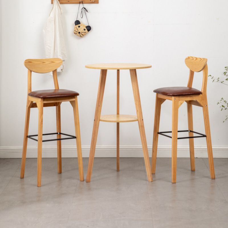 Simple Style Round Bar Table Wood Top Pub Table for Coffee Shop Clearhalo 'Bar Furniture' 'Bar Tables' 'bar_tables' 'furn' 'furn_bar_tables' 'Furniture' 'furniture_bar_tables' 'Kitchen & Dining Furniture' 1200x1200_2f898c59-8414-4fb3-b6b5-68bcae3d5ddf