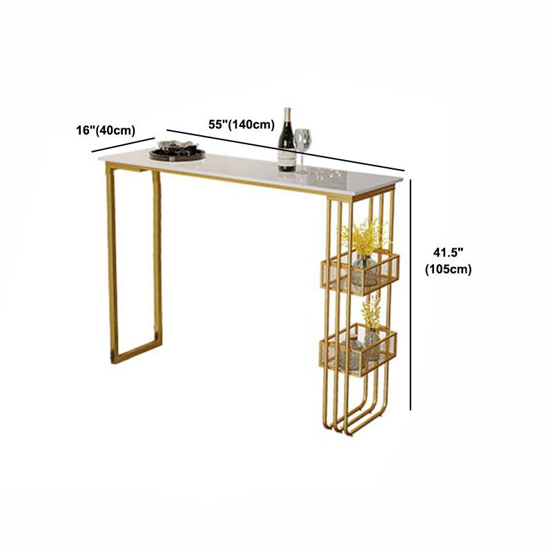 Glam Style 1/3 Pieces Bar Table Set Rectangle Stone Counter Table with Stools for Cafe Clearhalo 'Bar Furniture' 'furn' 'furn_home_bar_bar_sets' 'Furniture' 'Home Bars & Bar Sets' 'home_bar_bar_sets' 'Kitchen & Dining Furniture' 1200x1200_2f8bc55f-78f3-4f86-a428-6b3bd8754e04