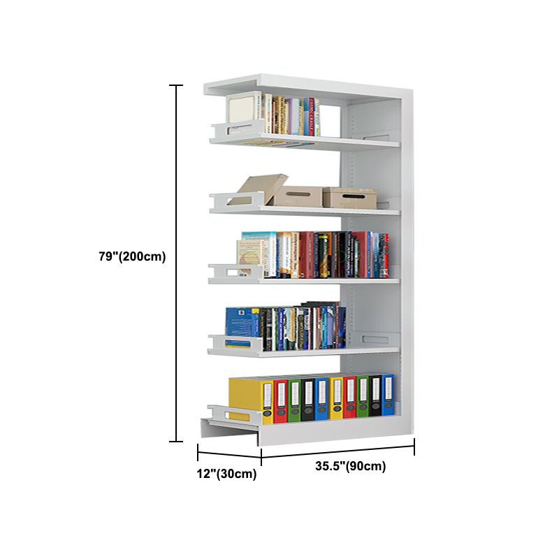 Rectangle Etagere Bookshelf Modern Metal Open Bookcase with Shelves