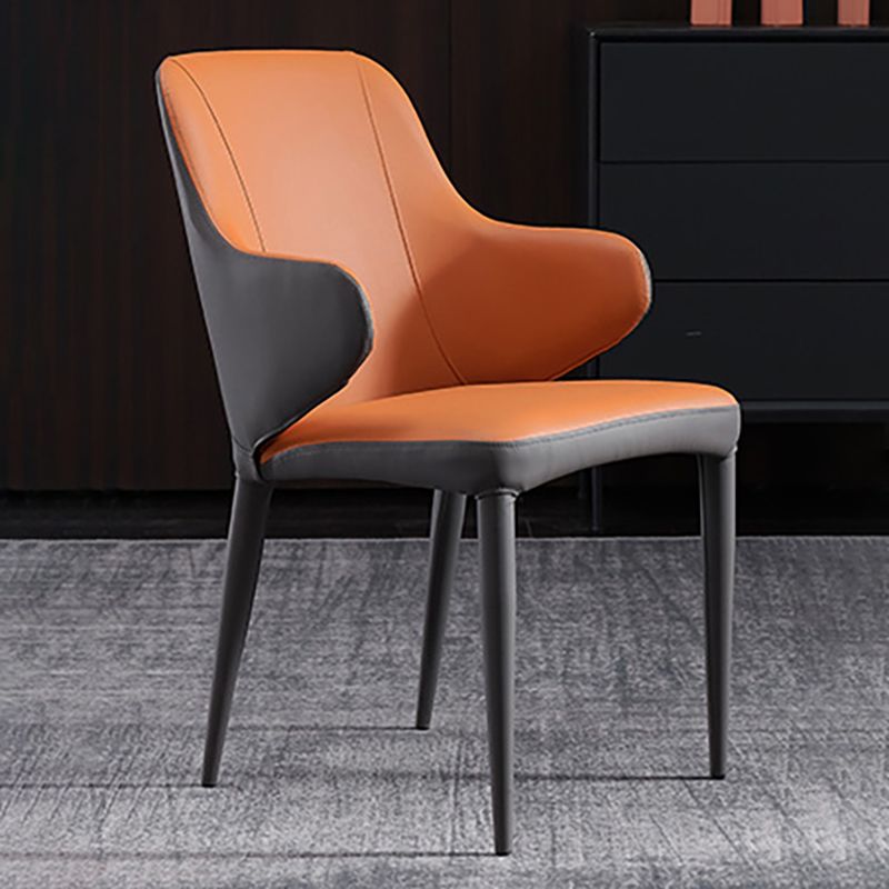Contemporary Metal Dining Chair Upholstered Arm Chair for Restaurant Use Clearhalo 'Dining Chairs' 'Dining Tables & Seating' 'dining_chair' 'furn' 'furn_dining_chair' 'Furniture' 'Kitchen & Dining Furniture' 1200x1200_2f8d838e-cc09-4f62-a329-c28a09cb4dcb