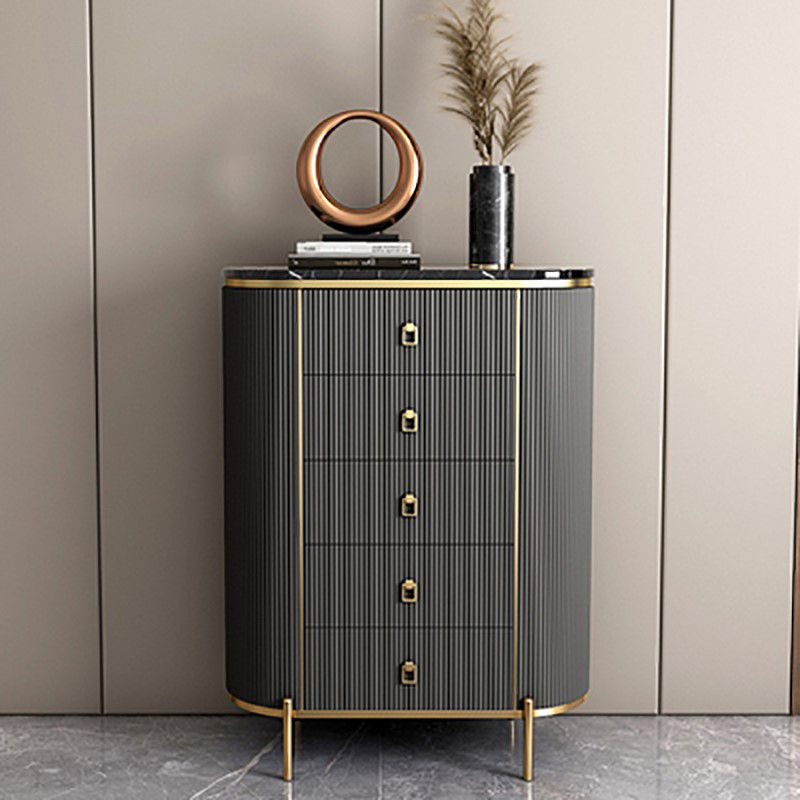 Moderno soggiorno a buffet in pietra e buffet in legno ingegnerizzato