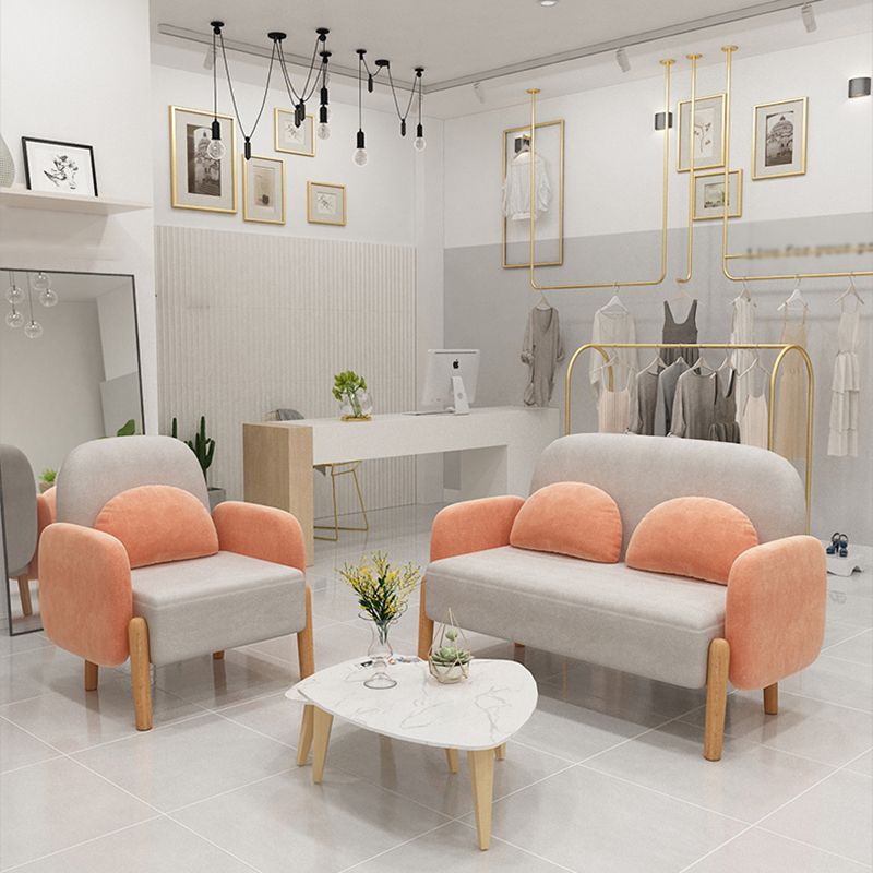 Scandinavian Loveseat with 2 Pillows and Square Arm for Apartment Clearhalo 'furn' 'furn_sofas' 'Furniture' 'furniture_sofas' 'Living Room Furniture' 'Sofa' 'sofas' 1200x1200_2f8e9989-0357-4d64-bc77-6bcac2724d42