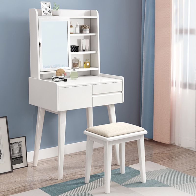 Skandinavisch Spiegelte Make-up Eitelkeit Massivholz-Schminktisch