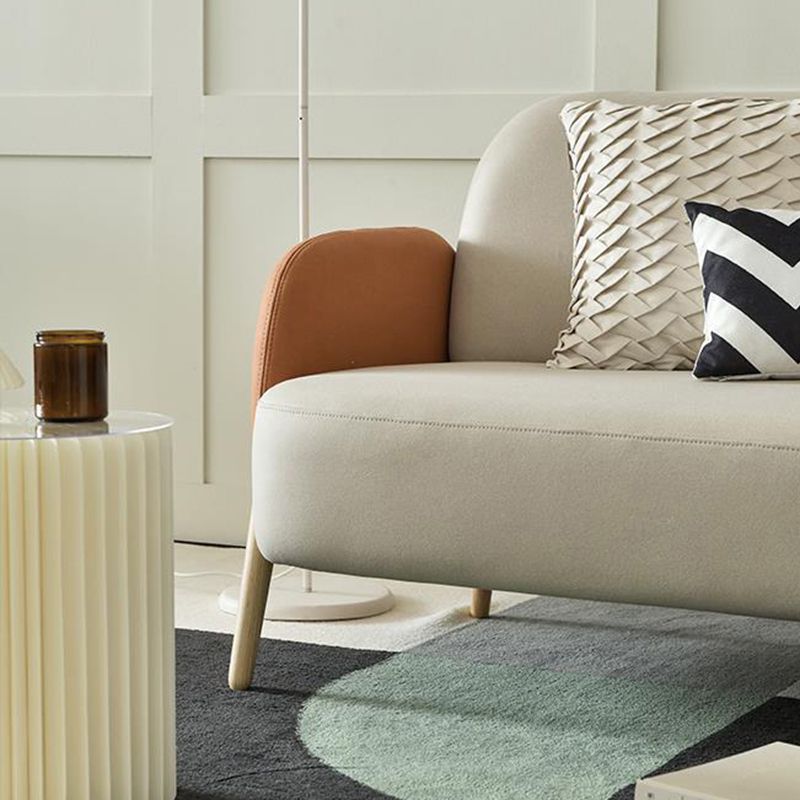 Contemporary Tight Back Standard Sofa Faux Leather Square Arm Sofa