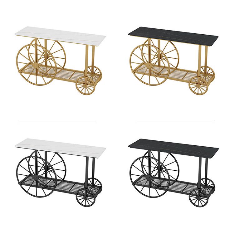 Tavolo accento rettangolo glam tavolo da divano console di finitura antica
