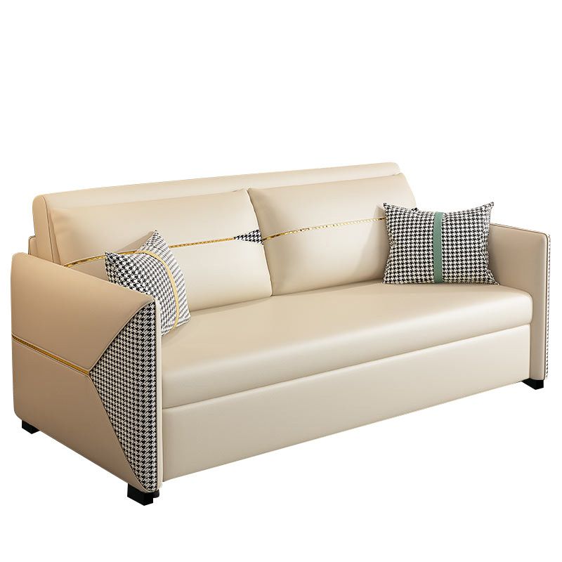 39.37" Wide Faux leather Sleeper Sofa White Pillow Included Sofa Bed Clearhalo 'furn' 'furn_futons' 'Furniture' 'Futons & Daybeds' 'Futons' 'Living Room Furniture' 1200x1200_2f8fe7d3-ac81-4068-8189-460c172a2b5a