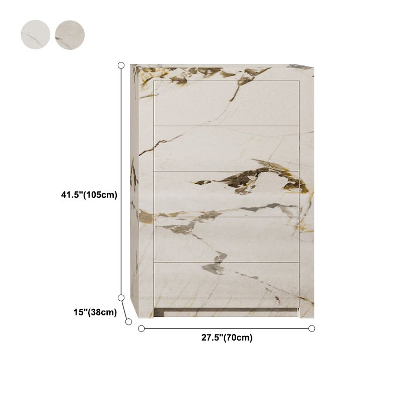 Houten borst met stenen bovenste verticale opbergkast met laden voor slaapkamer