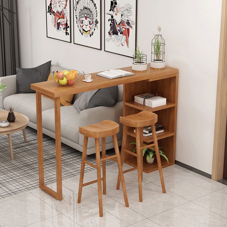Industrial 1/2/3 Pieces Solid Wood Bar Table Set Fixed Counter Set for Home Use Clearhalo 'Bar Furniture' 'furn' 'furn_home_bar_bar_sets' 'Furniture' 'Home Bars & Bar Sets' 'home_bar_bar_sets' 'Kitchen & Dining Furniture' 1200x1200_2f90b916-a12f-4922-bea7-55be7e16c706