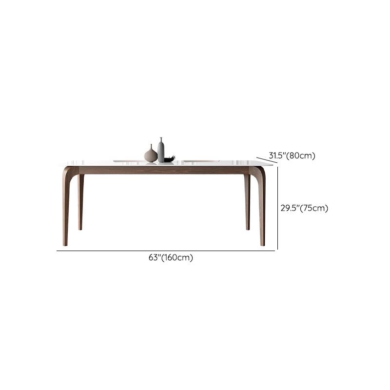 Mid-Century Dinette Table Rectangle Stone Dining Table in White Clearhalo 'Dining Tables & Seating' 'Dining Tables' 'dining_table' 'furn' 'furn_dining_table' 'Furniture' 'Kitchen & Dining Furniture' 1200x1200_2f91b0ea-6bf4-4e2d-94d3-cd69049a07e7