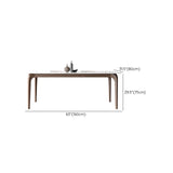 Mid-Century Dinette Table Rectangle Stone Dining Table in White Clearhalo 'Dining Tables & Seating' 'Dining Tables' 'dining_table' 'furn' 'furn_dining_table' 'Furniture' 'Kitchen & Dining Furniture' 1200x1200_2f91b0ea-6bf4-4e2d-94d3-cd69049a07e7