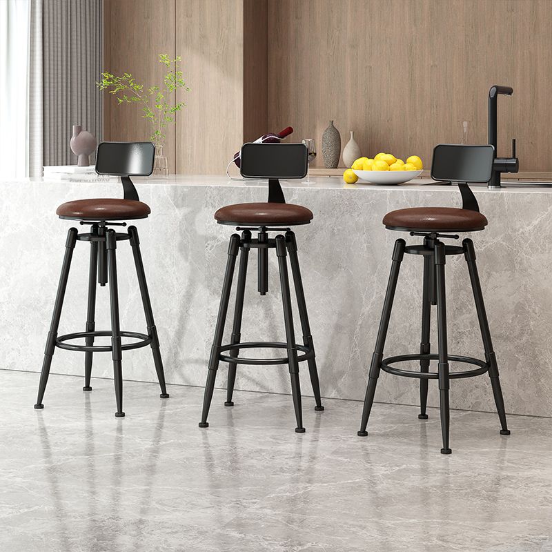 Industrial Adjustable Counter Chair Metal Round Indoor Dining Stool with Swivel