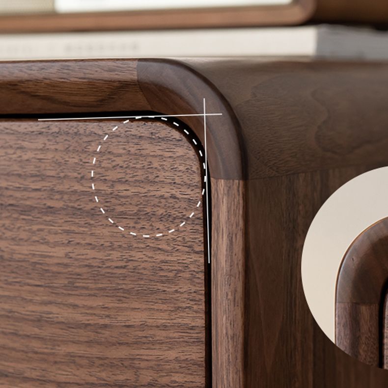 Mid-Century Modern Walnut Chest with 5 Drawers Rectangle Chest Clearhalo 'Cabinets & Chests' 'cabinets_chests' 'furn' 'furn_cabinets_chests' 'Furniture' 'Living Room Furniture' 1200x1200_2f93fb31-2f08-4d4d-ae2d-d31d4aacfd78