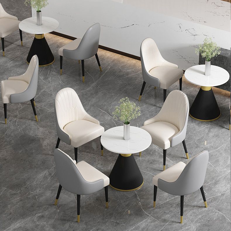 Glam Sintered Stone Dining Table Set 1/2/3/4/5 Pieces Dining Set for Dining Areas Clearhalo 'Dining Room Sets' 'Dining Tables & Seating' 'dining_room_set' 'furn' 'furn_dining_room_set' 'Furniture' 'furniture_dining_room_set' 'Kitchen & Dining Furniture' 1200x1200_2f962ede-660c-402f-8bfd-170da9e10691