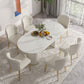 Modern Kitchen Sintered Stone Dining Table Oval Shape White Dining Table with Double Pedestal Base Clearhalo ' dining_table' 'Dining Tables & Seating' 'Dining Tables' 'furn' 'furn_dining_table' 'Furniture' 'furniture_dining_table' 'Kitchen & Dining Furniture' 'kitchen&dining_furn' 'kitchen' 'kitchen_dining_table' 1200x1200_2f9637f3-c6fc-46a8-b0f0-9eb24ba6505d
